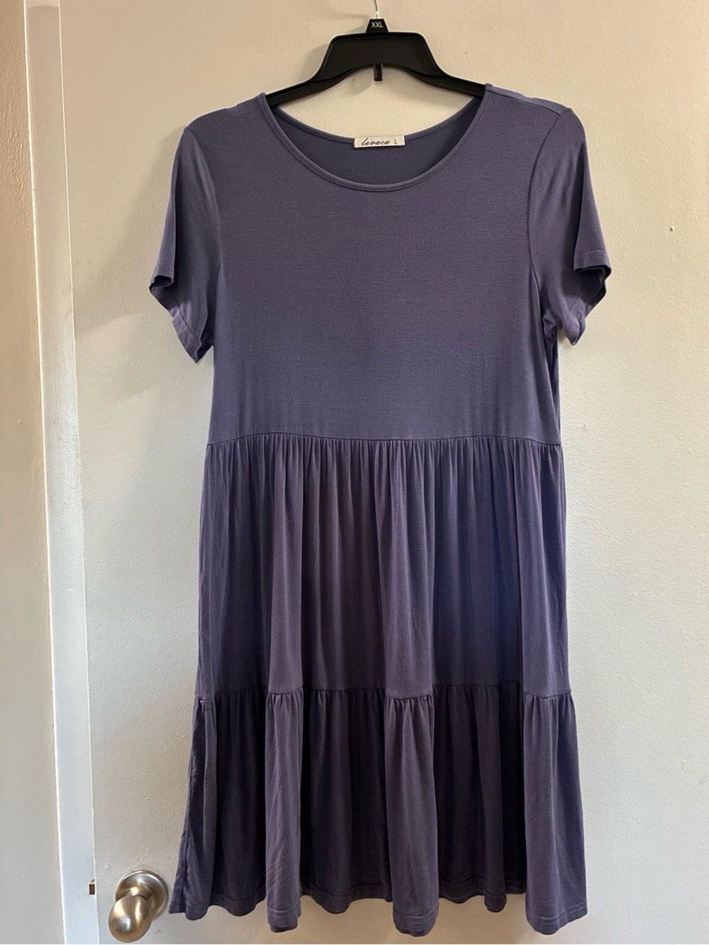 Lavender Tiered Short-Sleeve Mini Dress - Unbranded‎